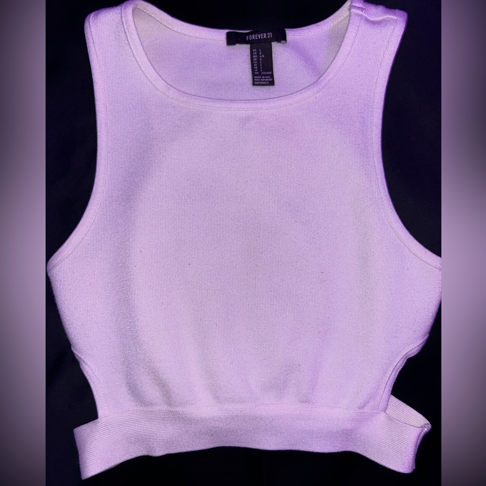 large white forever 21 cutout crop top